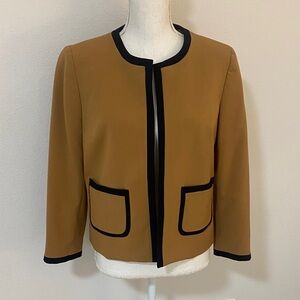 Nine West Camel Blazer with Black Accents